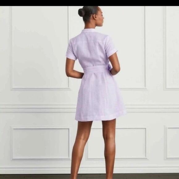NWT Hill House The Laura Linen Lilac Button-Up Dress Size XS - Picture 3 of 10